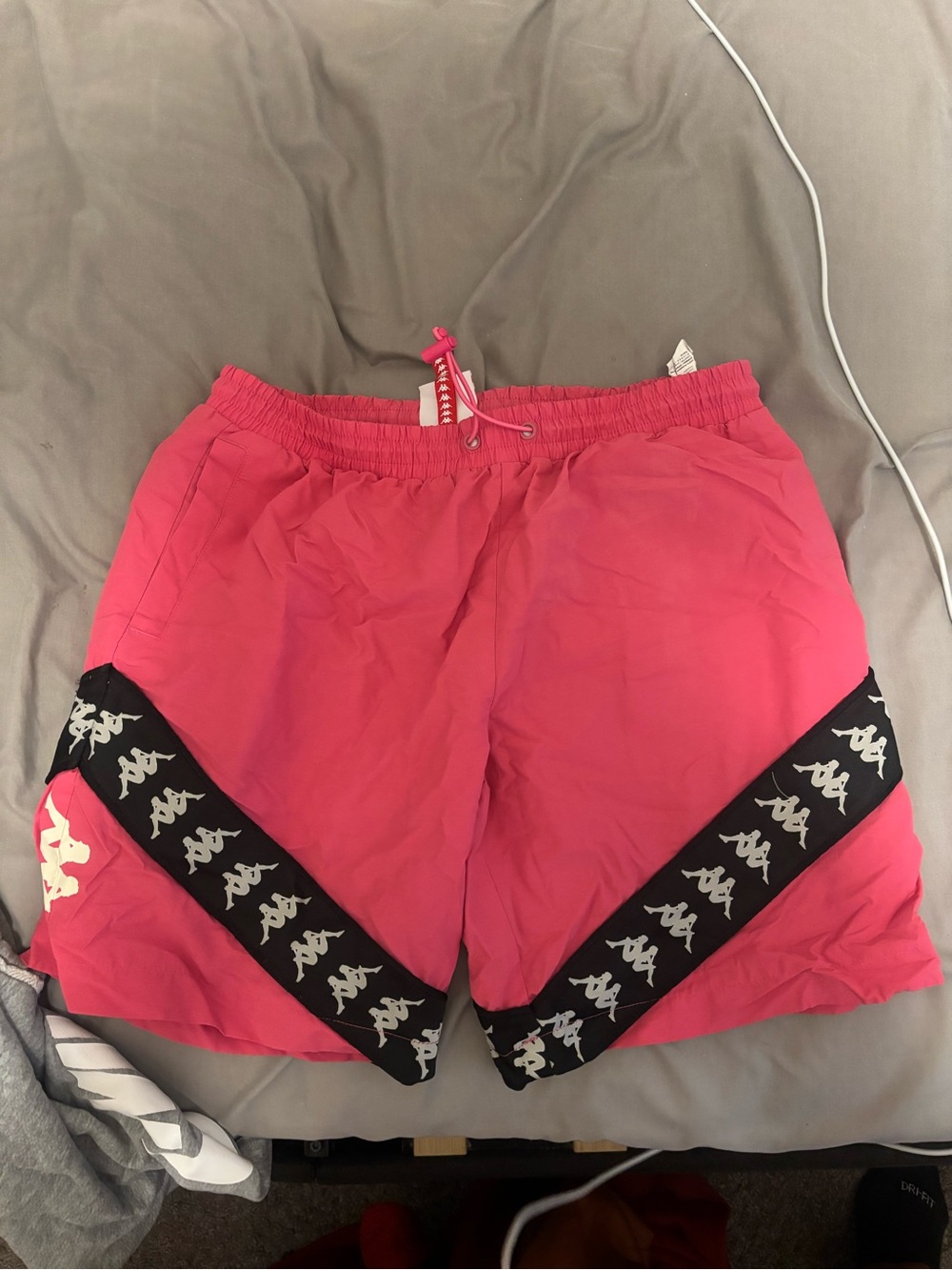 Kappa Hot Pink Logo-Strip Swim Shorts